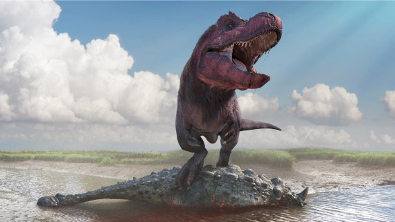 Tiranosaurio y Anquilosaurio
