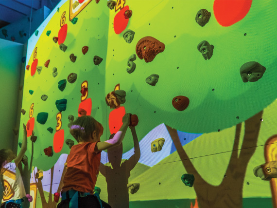 Interactive climbing wall photo