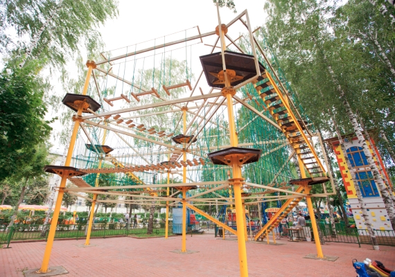 Rope Park on artificial poles photo